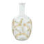D9.1x16.1 "Vase décoratif en verre incurvé avec cou allongé et motifs floraux dorés