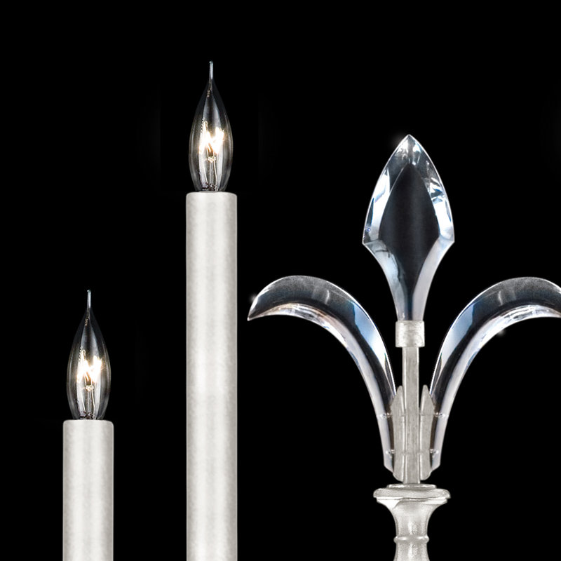 Beveled Arcs Candle Wall Light, Silver