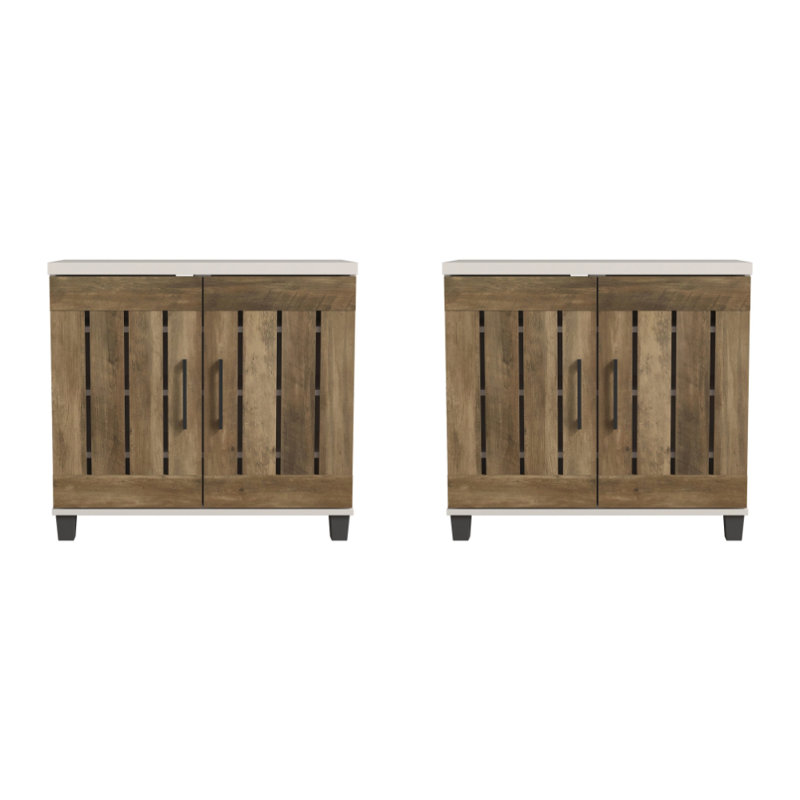  Ensemble de rangement pour chaussures 24 paires Banos, Parchment/Knotty Oak