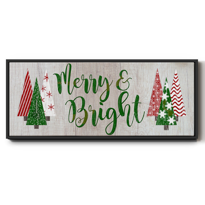 Merry & Bright- Framed Canvas, 8" H x 20" W