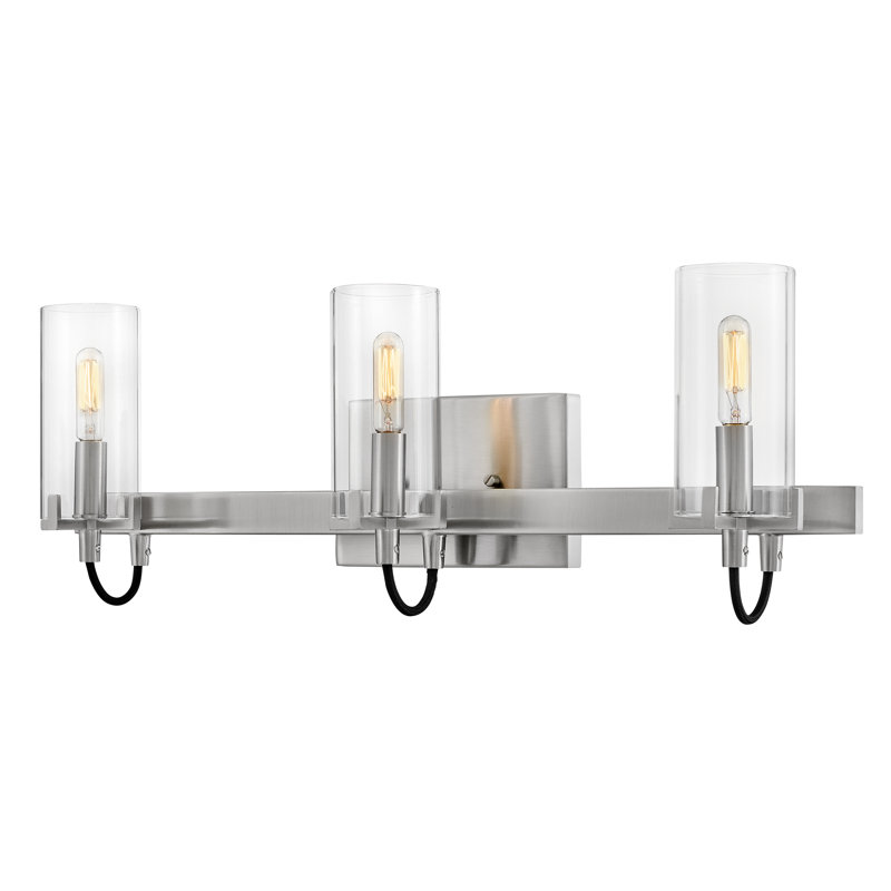 Ryden 23" Brushed Nickel Vanity Light with Clear Glass Shades