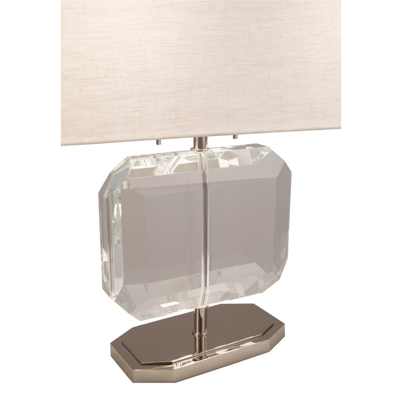 Jacqueline Table Lamp, Off White, Polished Nickel, Linen