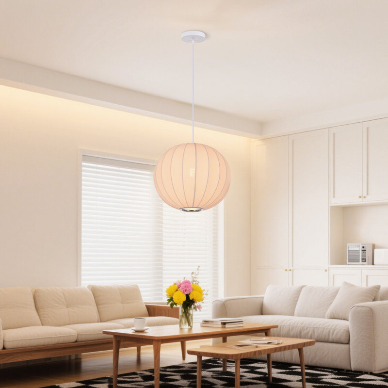 Luminaire suspendu moderne en tissu pour chambre à coucher, H 78 po x l 23,62 po x P 23,62 po