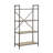 Antique Oak & Sandy Gray Finish Bookshelf With 4 Tiers For Elegant And Functional Storage