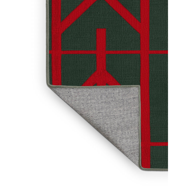Machine Washable Trellis Green Area Rug, Rond 3 pi