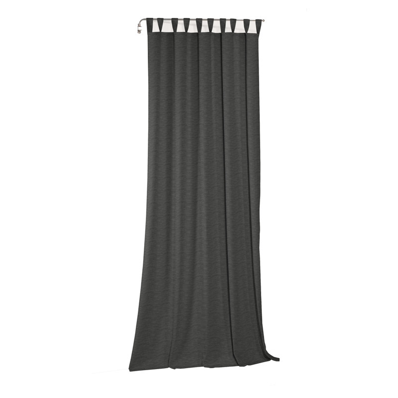 Polyacrylic Opaque Tab Top Curtain Panel, 132cm Width x 385cm Drop, Black