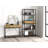 68.5" H x 31.5" W 5-Tier Etagere Bookcase with 2 Drawers, Black Metal Frame