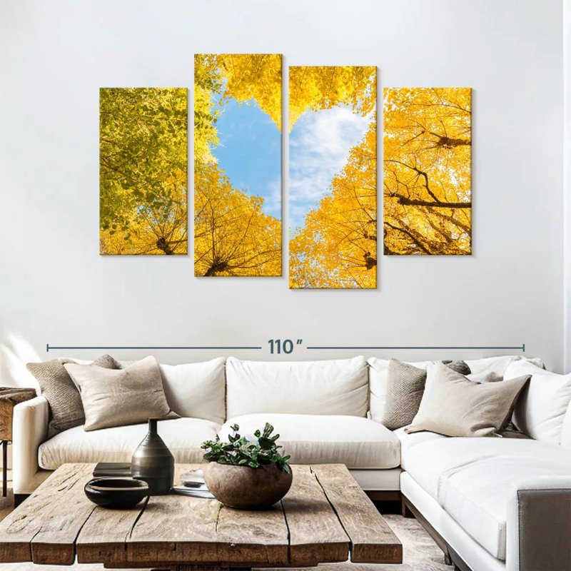 Harnek cœur feuilles de ginkgo, H 54 po x l 84 po