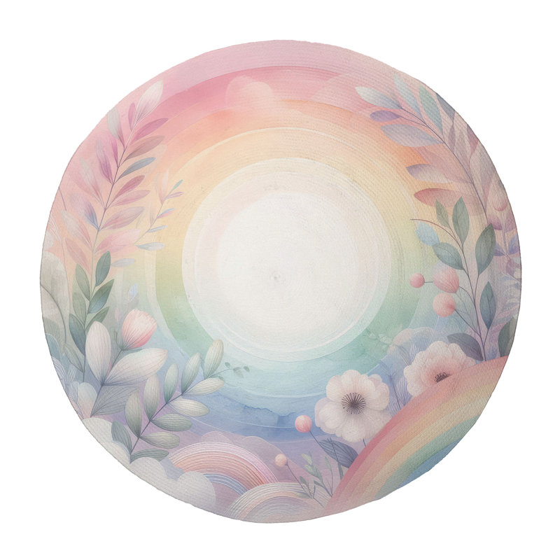 Tapis tressé Color Flow, Rond 5 pi