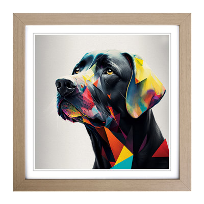 Labrador Retriever Bauhaus - Single Picture Frame Print on Wood