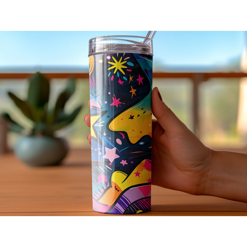 Choose Handmade Tumblers 591ml Vacuum Insulated Stainless Steel (18/8) Travel Tumbler with Straw