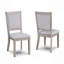 5 pièces ensemble de salle à manger table ronde chaises rembourrées meubles de salle à manger en bois finition bois de grève beige