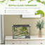 Boîte de terrarium pour reptile 14 gallons, noir avec feuille d'érable et décor de cachette pour les lézards, les serpents, les grenouilles et les araignées
