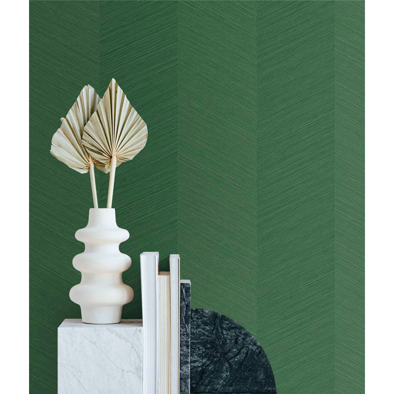 Chevron Vinyl Peel & Stick Wallpaper Roll, Banana Leaf