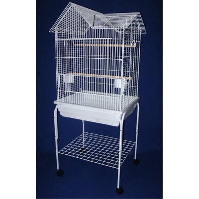 59.5'' Steel Pointed Top Floor Bird Cage with Stand