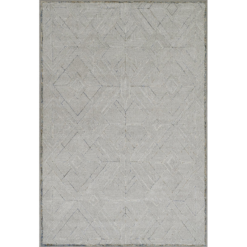 Pinnacle Hand-Tufted Wool Area Rug Geometric Stripe, 8'6" x 12'6"