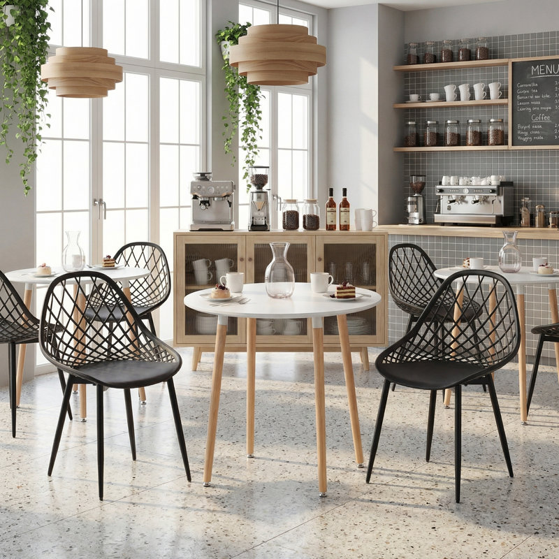 Nero Dining Table, White, 74cm H x 80cm W x 80cm D
