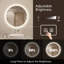 Miroir rond de salle de bain / meuble-lavabo à économie d'énergie avec DEL argentée sans cuivre Naliyah-335744071
