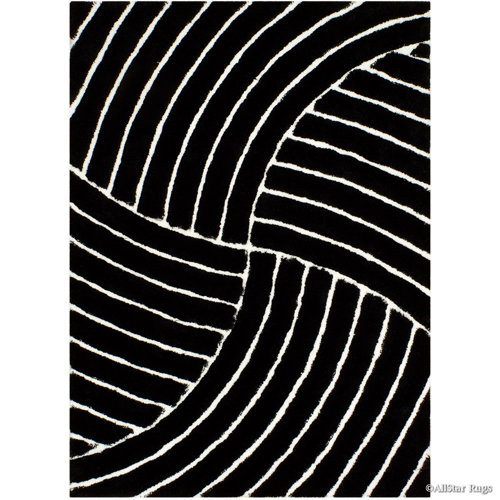 Rappoli Hand-Tufted Black Area Rug Latitude Run® Rug 