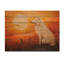 Portrait de loup au coucher du soleil III - Décoration murale moderne en bois sur bois de pin naturel-638961444