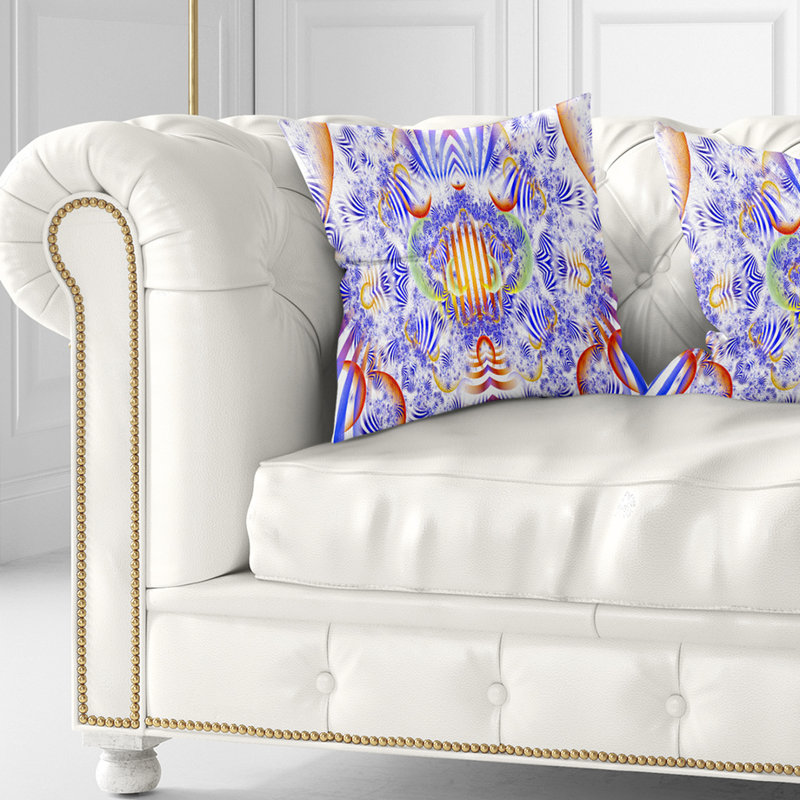 Magical Fairy Pattern - Abstract Printed Pillow, 18" x 18", Blue, Throw Pillow
