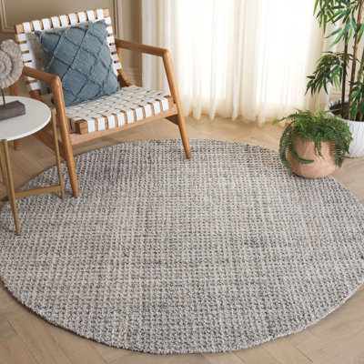 Marisabel Abstract Hand Tufted Pet Yarn/Wool/Cotton Rug in Light Gray/Gray