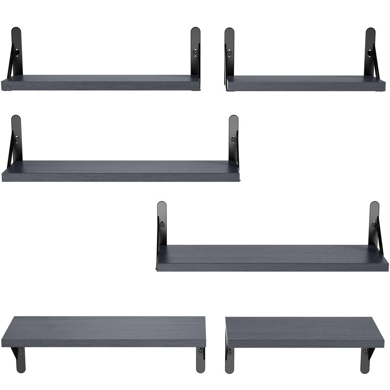 Améliorez votre espace de vie avec cet ensemble de tablettes murales polyvalentes et durables - Conception robuste et installation flexible (paquet de 6)