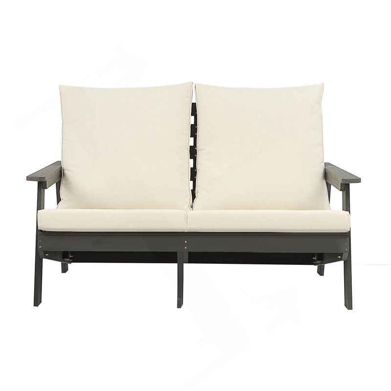 Causeuse confortable avec coussins, Coussin beige / structure grise