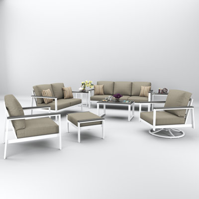 Townsend 7 Person Seating Group With Sunbrella Cushions by Birch Lane
