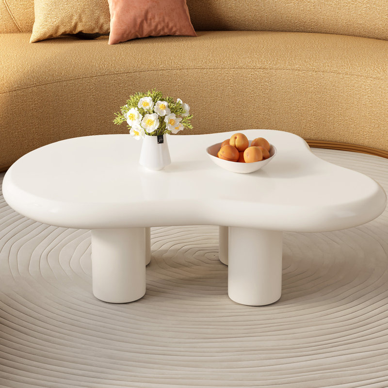 Table basse blanche, table basse Cloud, Crème