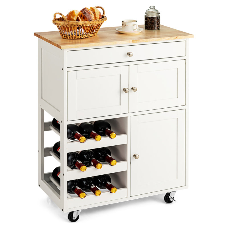 Alysianna Wood Kitchen Island, White