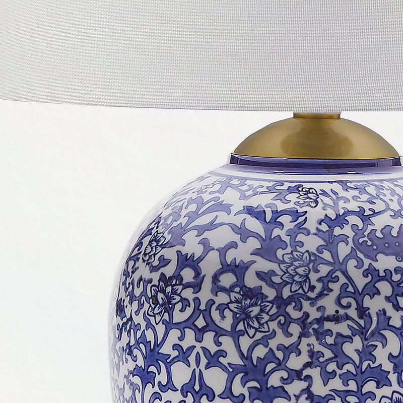 Lampe de table bleue en céramique