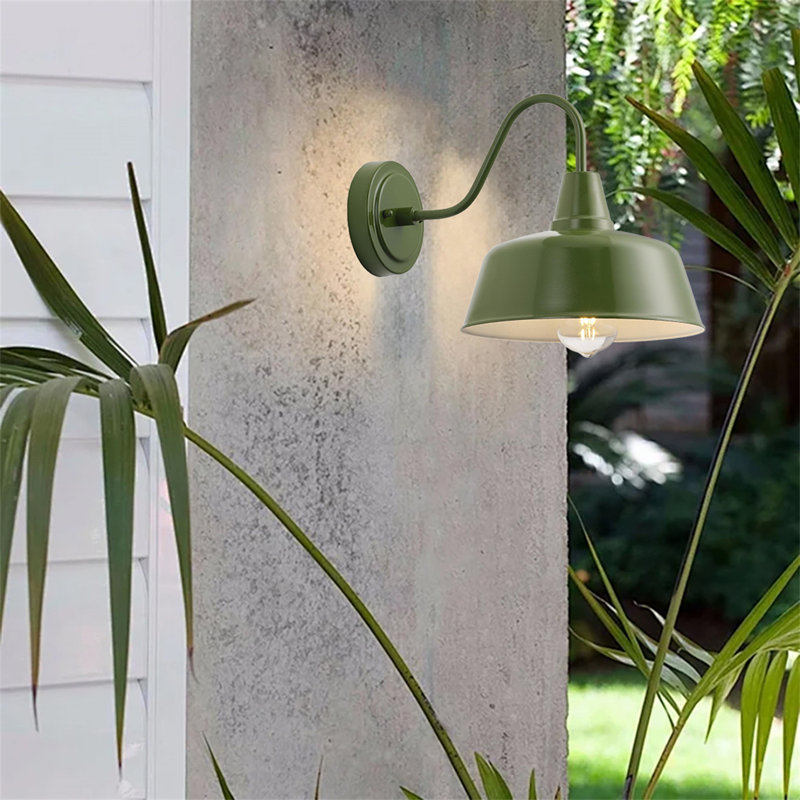 Barn Light Outdoor Gooseneck Light – Farmhouse Wall Sconce - Green