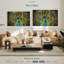 «Fierce Blue Peacock Wall Art» sur toile-1319202335