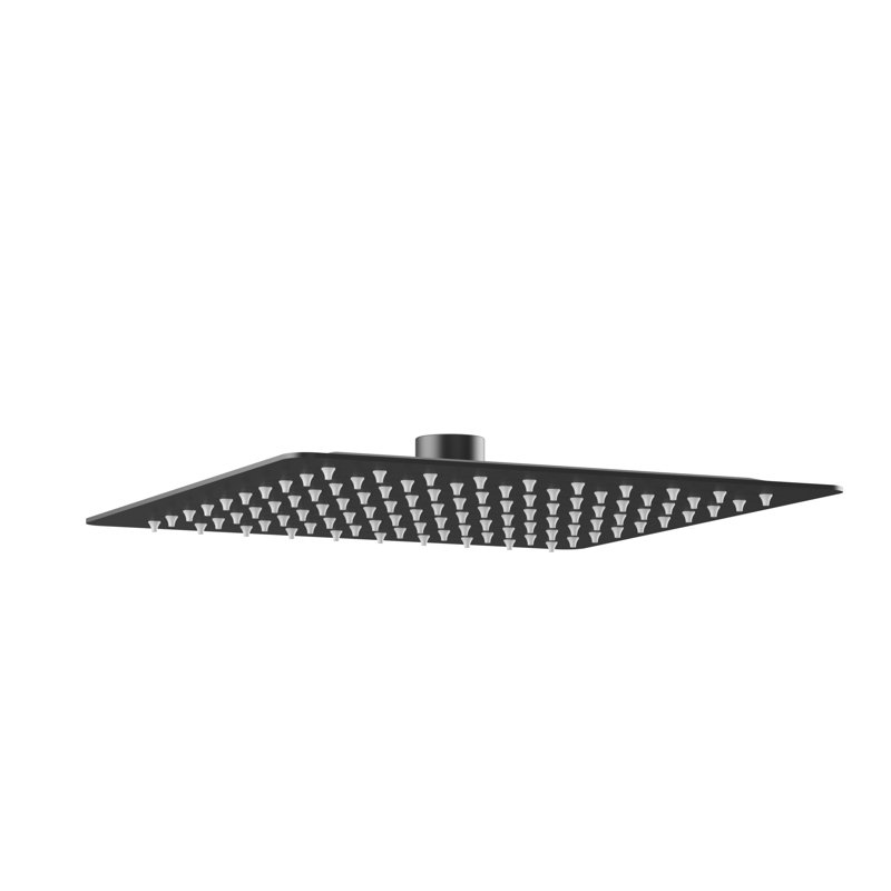 Pomme de douche carrée 10 pouces à jet simple, Noir mat