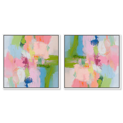 «Dynamic Brushwork Set», toile Dopamine par Art Remedy