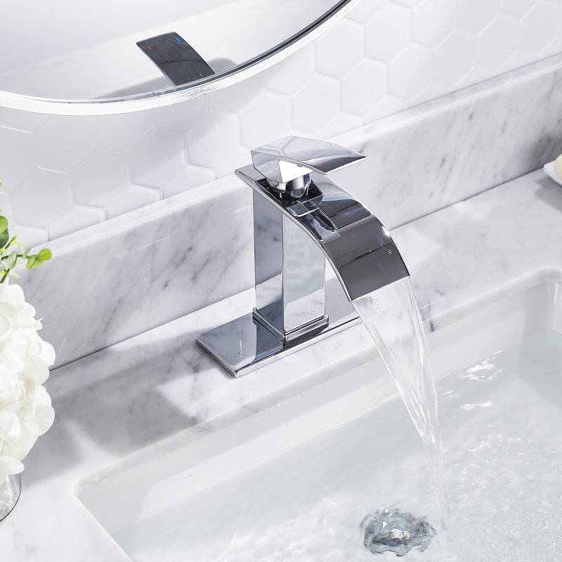 Single-Hole Single-handle Bathroom Faucet with Drain Assembly, Chrome