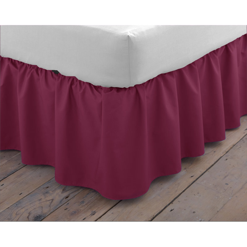 Margret Ruffled Bed Skirt, Burgundy, Single (3')
