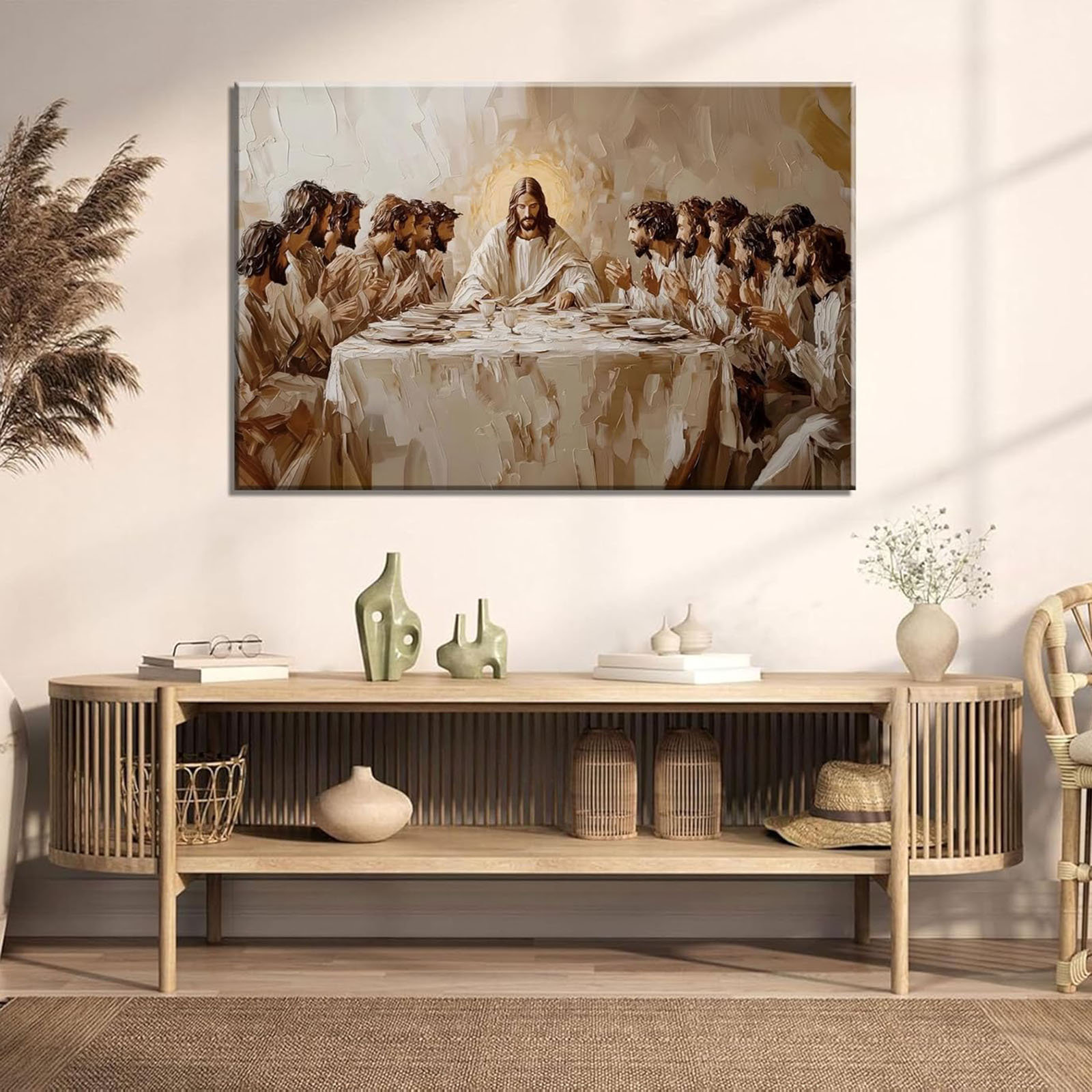 Astoria Grand Last Supper Canvas Wall Art Jesus And Twelve Apostles ...
