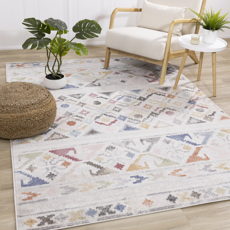 Tapis intérieur / extérieur tribal / sud-ouest surteint de 8 pi x 11 pi (7 pi 10 po x 10 pi 6 po) Branch Branch - bleu, tribal / sud-ouest de salon