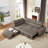 101.97" L Shaped Sectional Sofa with Pull Out Sleeper Bed-1899671111