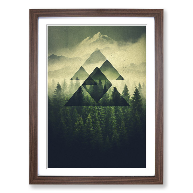 Single Picture Frame Print on Wood, Walnut Framed, 34cm H x 25cm W