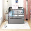 Lit de jour double en bois avec couchette et garde-corps, gris-931889288-931889295