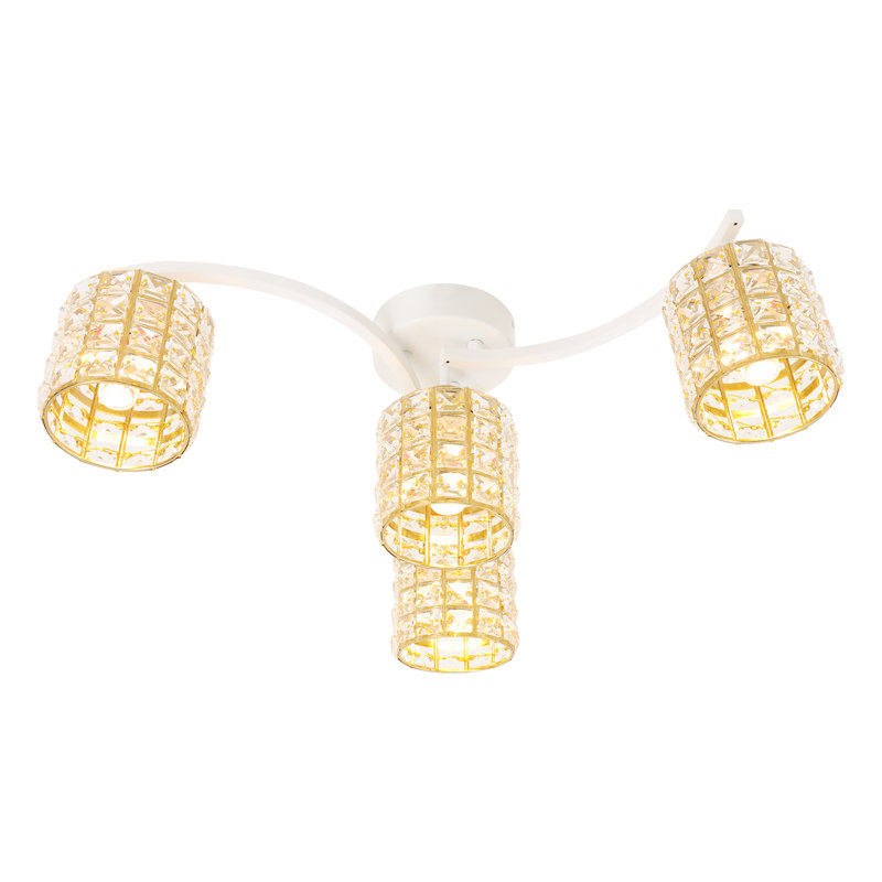 Plafonnier K9 Crystal, luminaire moderne avec douilles E26 pour la décoration de la chambre, de la cuisine et du salon.