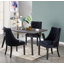Paulus 4 Person Dining set - a Rectangular Extendable Dining Table with Metal Legs and a Set of 4 Quilted Ring Knocker Velvet Dining Chairs for Dining Room - Modern Dining Table Set-207554208-207554212