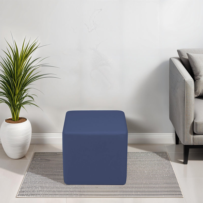 Pro Series Upholstered Square Ottoman 18" Height, Navy