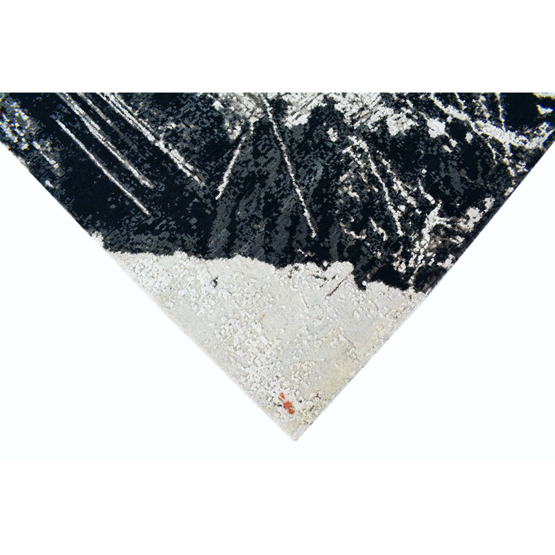 Area Rug in Black/Gray, null, Rectangle 9' x 12'