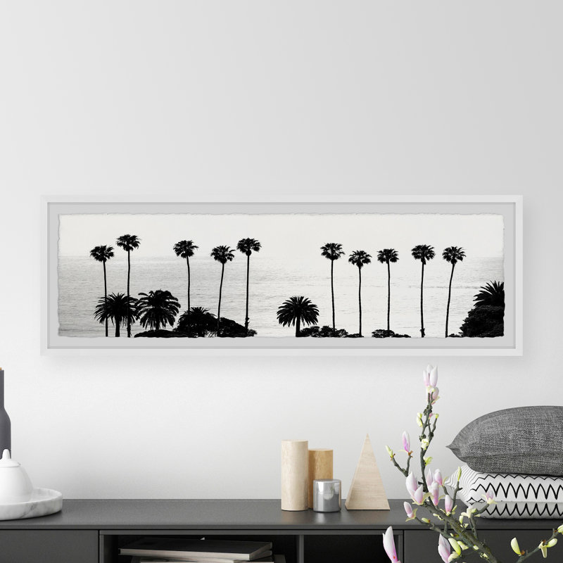 " B&W Coconut Trees ", H 10 po x l 30 po x 1,5 po