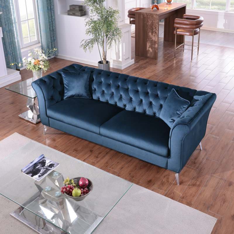 Chesterfield sofa, Teal Blue