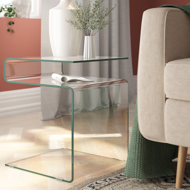 Allred Glass Top End Table, Clear